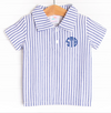 Samuel Seersucker Striped Top, Blue