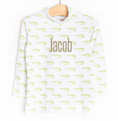 Later Alligator Turtleneck, Green