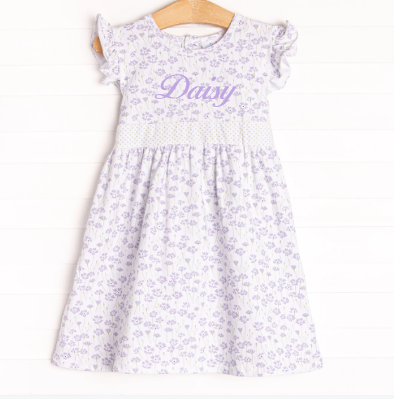 Girl's Field Of Dreams Dress in Purple size 8 | Stitchy Fish Girl's Field Of Dreams Dress in Purple size 8 | Stitchy Fish